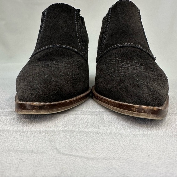 Anthropologie Sixtyseven Gray Suede Cowgirl Ankle Bootie 6 - Picture 4 of 11